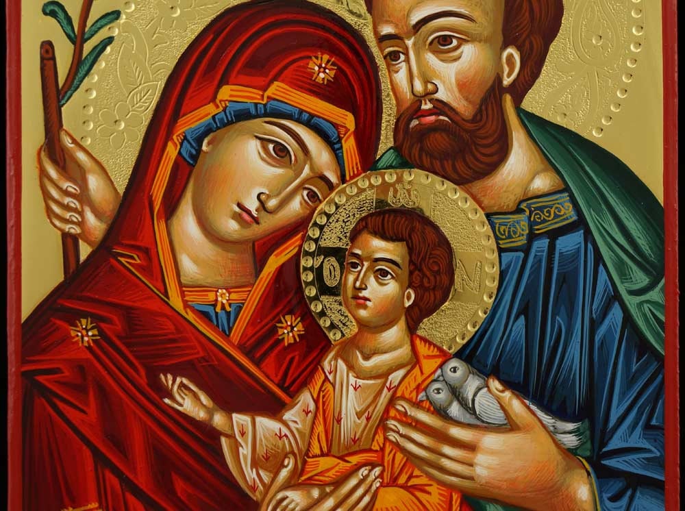 Holy Family Icon St Joseph Virgin Mary Hand-painted Byzantine