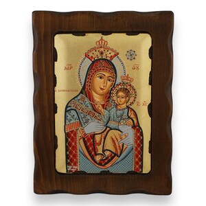 Virgin Mary of Bethlehem Icon - Christian Orthodox Icon | Handmade on Solid Natural Carved Wood
