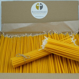 Pure Beeswax Orthodox Candles Thin Church Tapers, Handmade, Hand Dipped, Natural Honey Aroma Discount Packs image 2