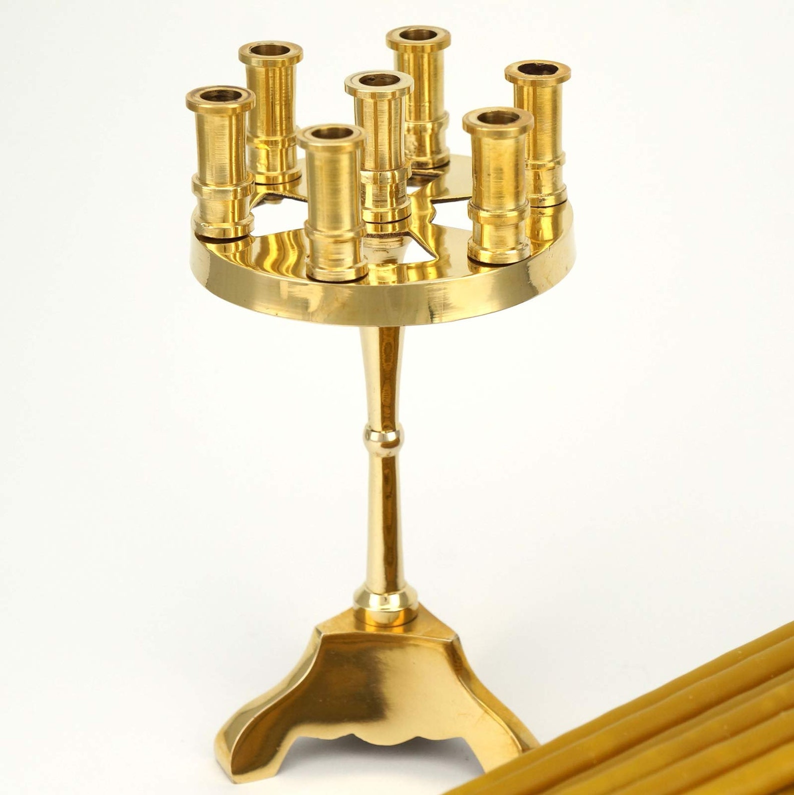Set of Sevencandle Brass Candelabrum Christian Candle Holder Etsy UK
