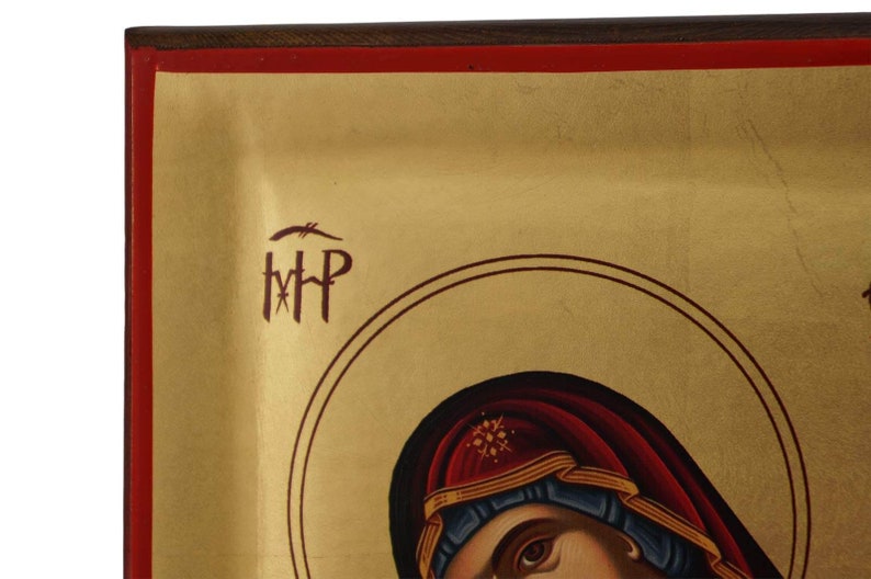 Virgin Mary Sweet Kissing Icon: Handmade Greek Orthodox Art on Wood - Etsy