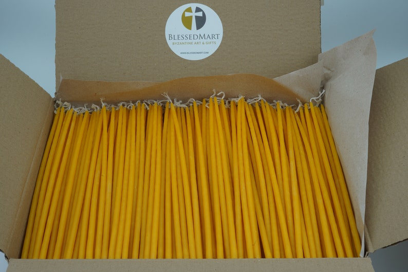 Pure Beeswax Orthodox Candles Thin Church Tapers, Handmade, Hand Dipped, Natural Honey Aroma Discount Packs image 9