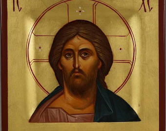 Jesus Christ Pantocrator Hand-Painted Icon Byzantine Orthodox Icon Miniature MADE TO ORDER