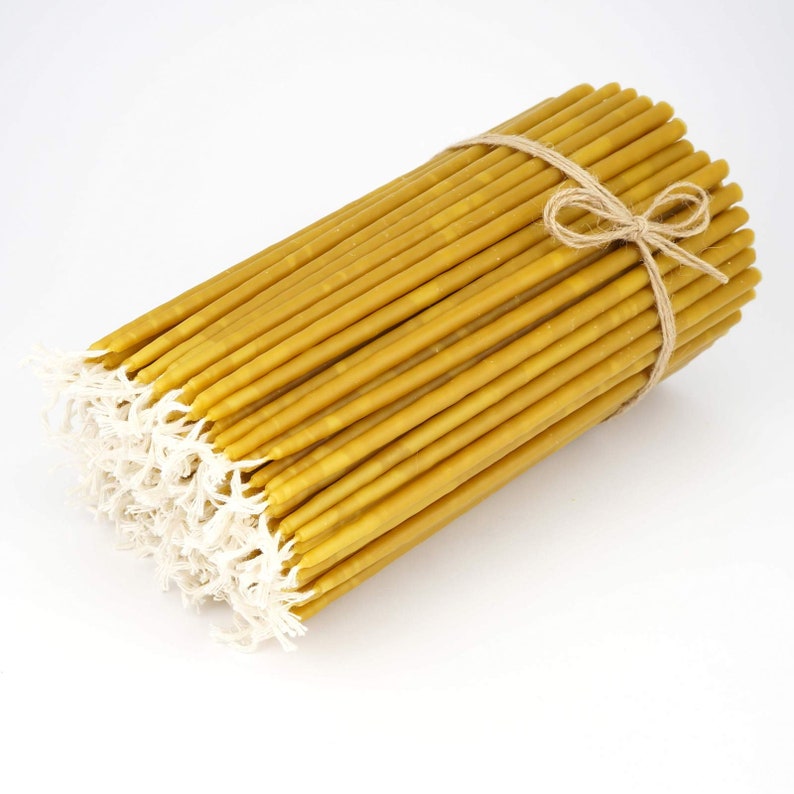 Pure Beeswax Orthodox Candles Thin Church Tapers, Handmade, Hand Dipped, Natural Honey Aroma Discount Packs image 8