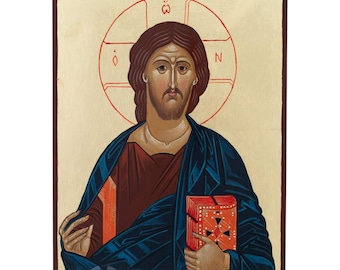Christ Blessing Icon, Hand-Painted Gold Leaf, 30×21cm