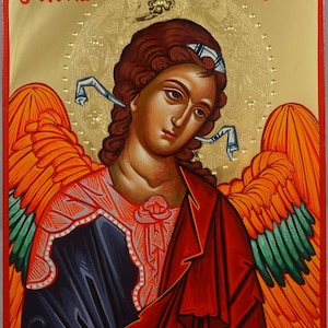 St Archangel Michael Icon Hand-painted Byzantine Orthodox Icon 24kt ...