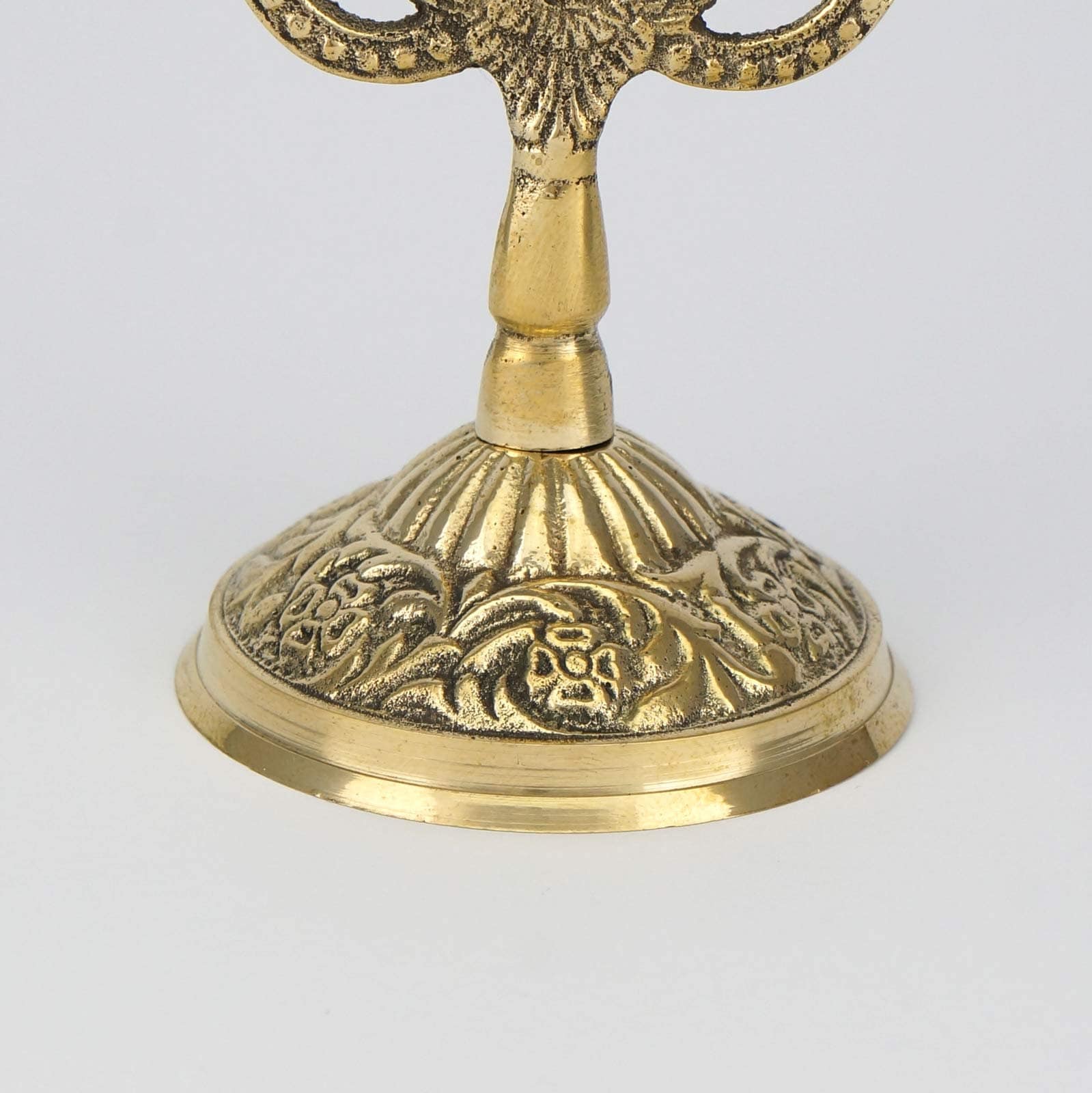 Brass Candle Stand / Circle Hammered Plate