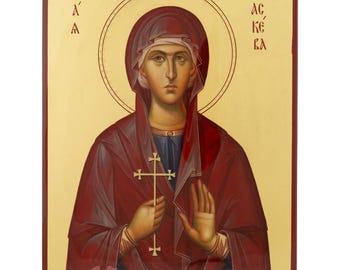St Paraskeva Icon, Hand-Painted Gold Leaf, 32×25cm