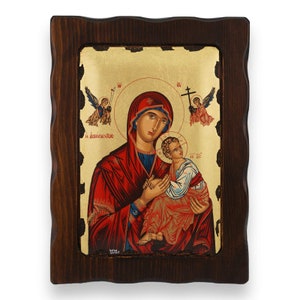 Virgin of the Passion Icon - Christian Orthodox Icon | Handmade on Solid Natural Carved Wood