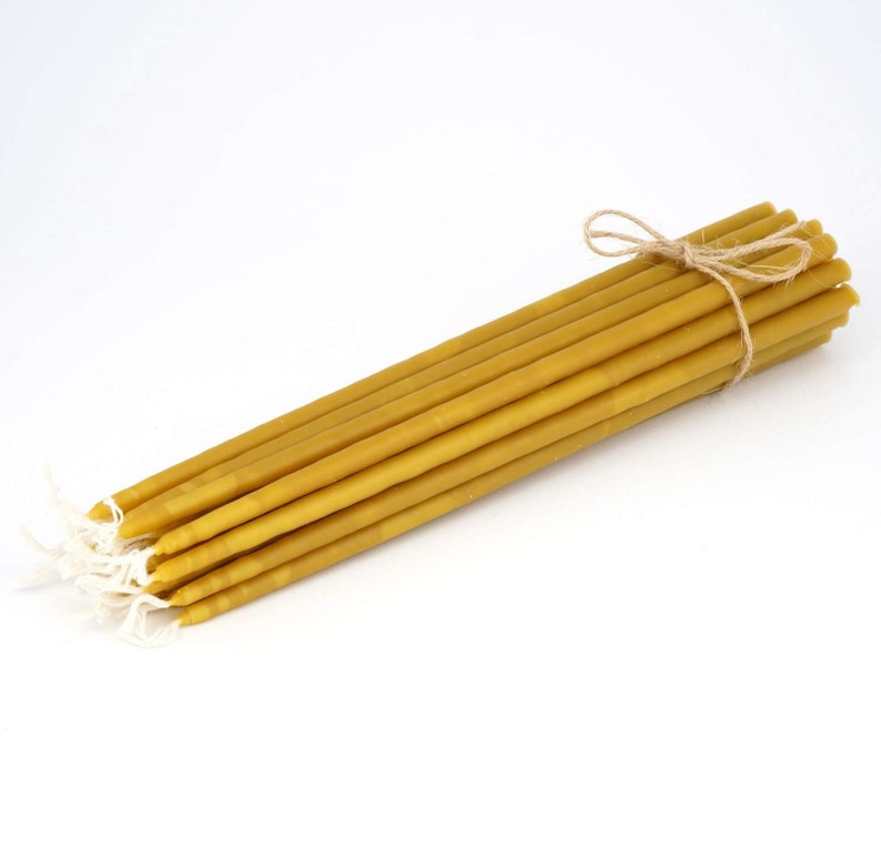 Pure Beeswax Candles Orthodox Church Tapers 9 22cm, Handmade Bulk Savings Packs 20 Candles