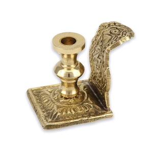 Ornate Brass Candlestick - Candle Stand for Thin Church Candles 4cm