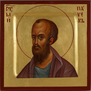 Icono de San Pablo Apóstol pintado a mano Icono ortodoxo bizantino en miniatura HECHO A PEDIDO