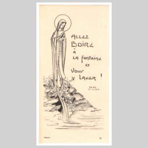 Antieke Franse celluloid religieuze katholieke heilige kaart Europese gebedskaart vintage - Madonna Maagd Maria ca 1925