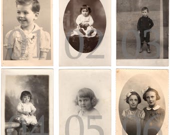 SALE - Vintage private real photo postcard - Children boys girls 1910's-1940's Pick & choose RPPC Lot1