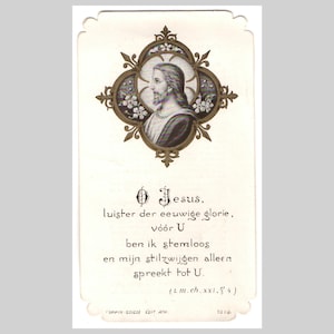Antieke Belgische religieuze katholieke heilige kaart Europese gebedskaart vintage - Jezus Christus art nouveau 1913