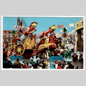 Carnaval français rppc - Carnaval de Nice, mardi gras - Véritable carte postale photo rétro du milieu du siècle, années 60