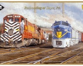 Lehigh Valley and Delaware Hudson quot Railroading At Sayre, PA quot Wood Plaque Sign Man Cave