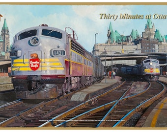 TW37 Vintage Canadian Pacific Dome Route Railway Framed Travel Poster A3//A4