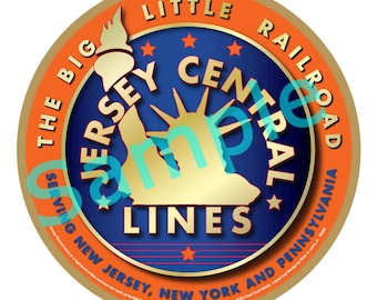 Jersey Central Railroad Orange Logo Wood Plaque / Sign