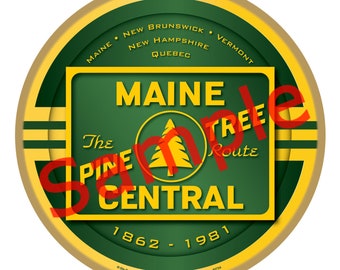 Maine Central Railroad Logo Wood Plaque / Sign
