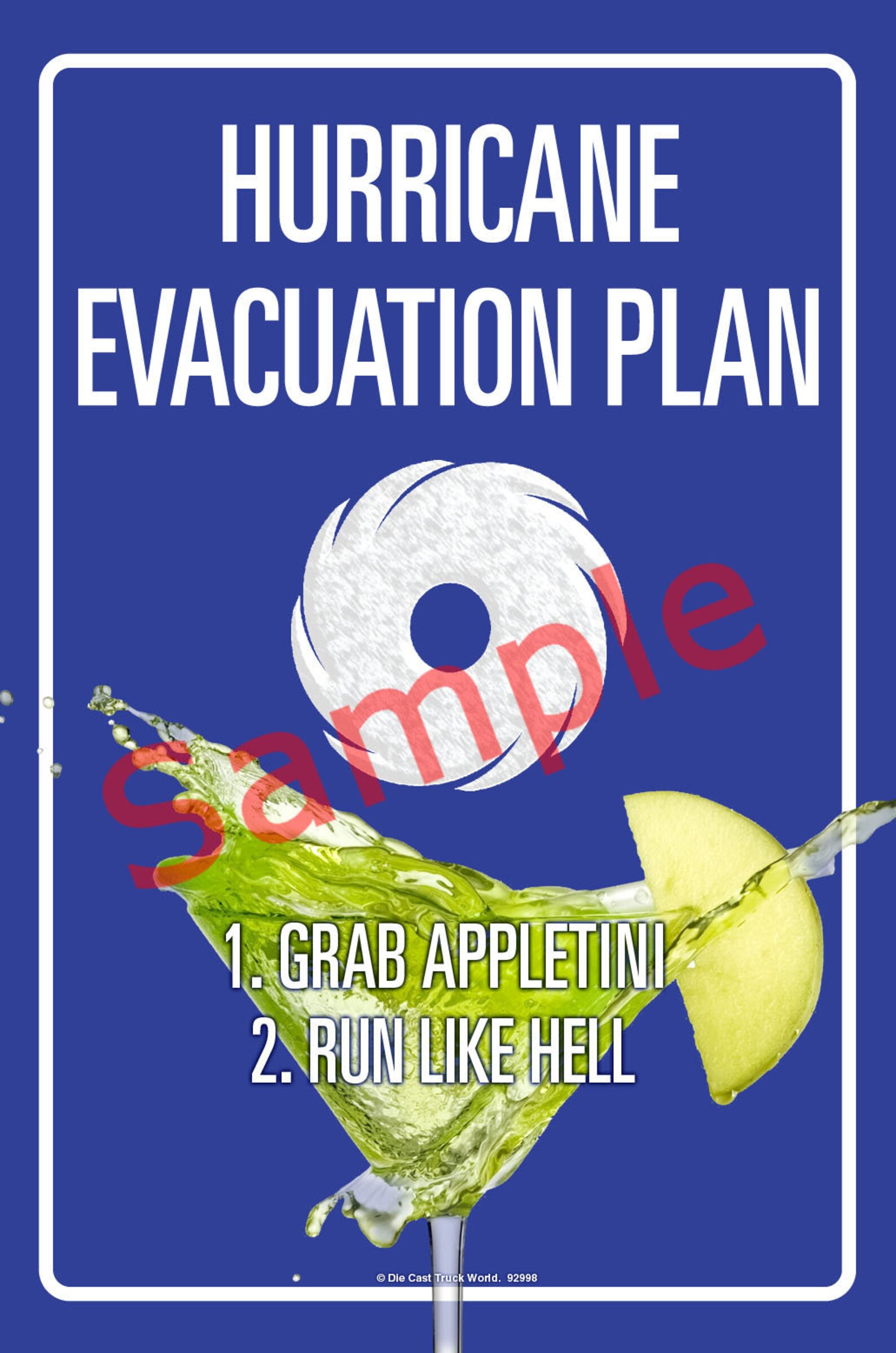 Hurricane Evacuation Plan - Appletini Sign Post Wood Plaque / Sign - Etsy