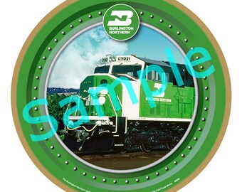Targa metallica decorativa vintage con scritta Burlington Northern