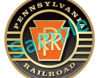 Pennsylvania Railroad Black Logo Wood Plaque / Sign