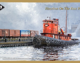 Lehigh Valley Railroad "Hazelton On The East River" Wood Plaque / Sign / Man Cave