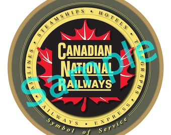Canadian National Railways (Maple Leaf) Railroad Logo Wood Plaque / Sign