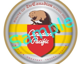 Canadian Pacific (Beaver / Shield) Railroad Logo Wood Plaque / Sign
