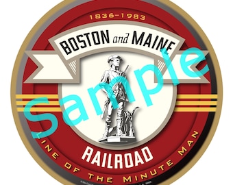 Boston & Maine Railroad Logo Wood Plaque / Sign