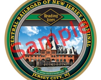 Reading Lines Logo / Jersey City Terminal Wood Plaque / Sign
