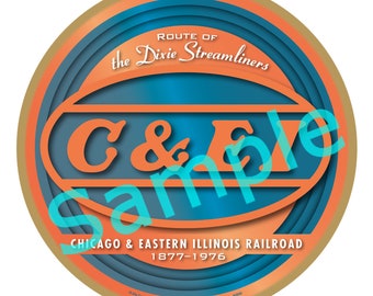 Chicago & Eastern Illnois Railroad Logo Wood Plaque / Sign