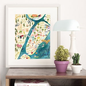 Topsail Island Illustrated Map Print