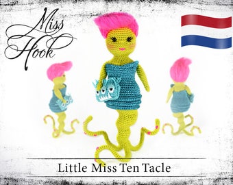 Haakpatroon voor de pop „Little Miss Ten Tacle“ kleine monster eBook PDF (dutch)