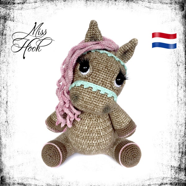 Haakpatroon paard pony amigurumi „Hazel“ PDF (Dutch) patroon haken