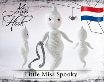 Haakpatroon voor de pop „Spooky“ kleine geest eBook PDF (dutch) Halloween  Amigurumi patroon haken