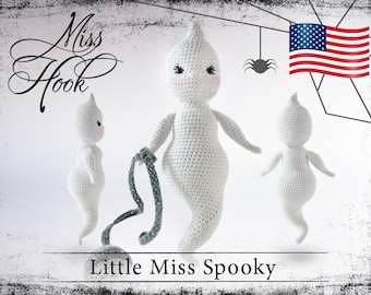 Crochet doll pattern little ghost amigurumi wraith spook specter Halloween eBook (english) PDF instructions