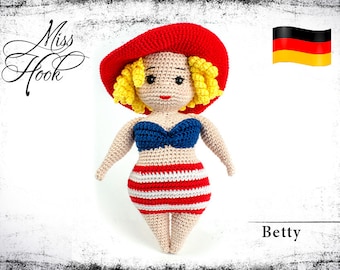 Häkelanleitung Puppe Häkelpuppe Bikini Beach Girl Amigurumi Anleitung Häkeln PDF (deutsch) Curvy Girls