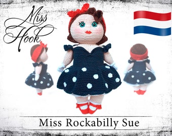 Haakpatroon voor de pop „Miss Rockabilly Sue“ eBook PDF (dutch)