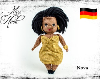 Häkelanleitung Puppe Häkelpuppe Soul Diva Sängerin Nova Amigurumi Anleitung Häkeln PDF (deutsch) Curvy Girls