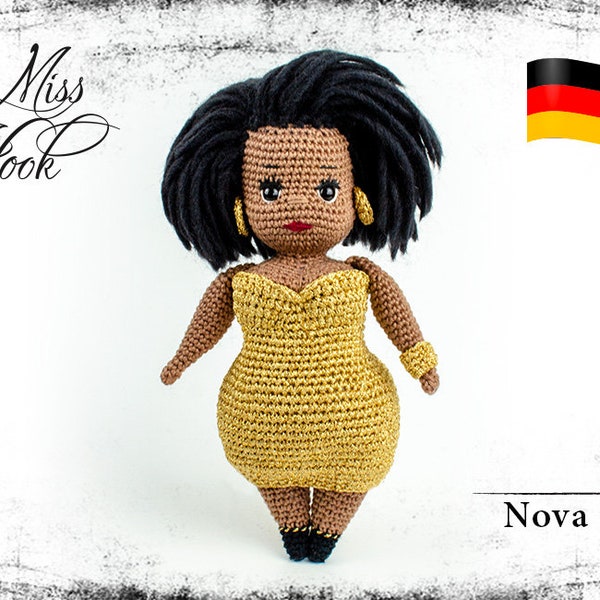 Häkelanleitung Puppe Häkelpuppe Soul Diva Sängerin Nova Amigurumi Anleitung Häkeln PDF (deutsch) Curvy Girls