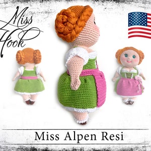 Crochet doll pattern german bavarian girl amigurumi eBook english us terms PDF instructions image 2