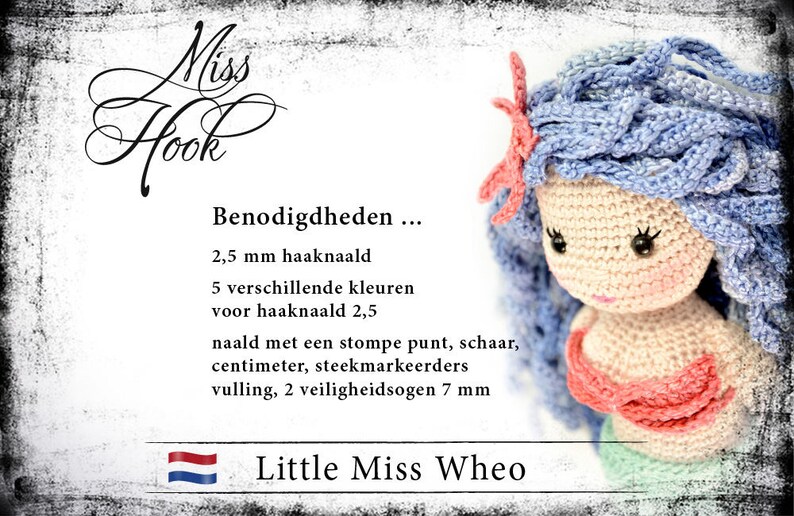 Haakpatroon voor de pop Little Miss Wheo zeemeermin eBook PDF dutch image 4