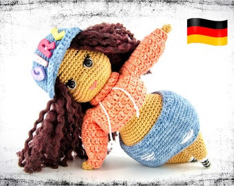 Häkelanleitung Puppe Häkelpuppe Hip Hop Tänzerin Breakdance Amigurumi Anleitung Häkeln PDF (deutsch) Curvy Girls