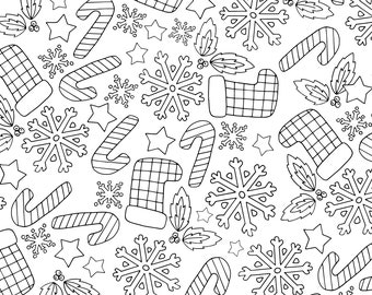 Color In Holiday Gift Wrap Sheet