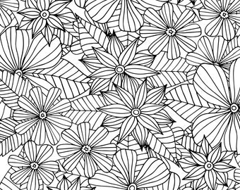 Color In Floral Gift Wrap Sheet