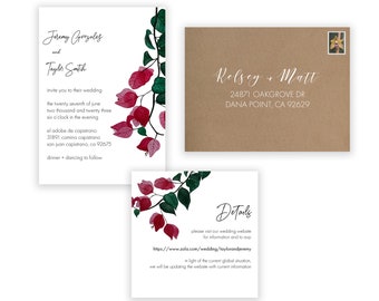 Wedding Invitation Suite - Bougainvilleas