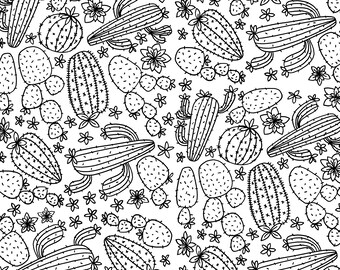 Color In Cactus Gift Wrap Sheet