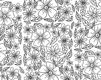 Color In Flowers Gift Wrap Sheet